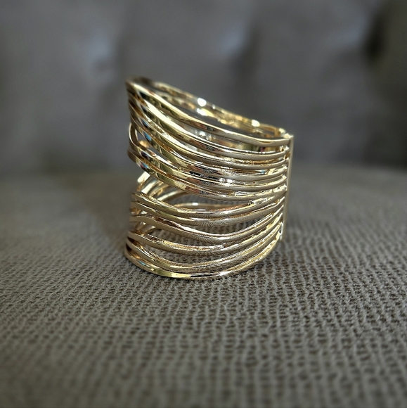 Robert Lee Morris Layered Gold💛 Wire Cuff Bracelet - Picture 13 of 16